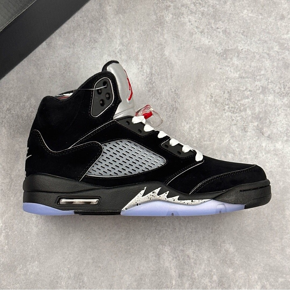Jordan Black and Gray High-Top Sneakers with Red Accents